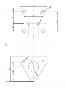 Wspornik do mocowania wiatromierza 5H25, steru z M12